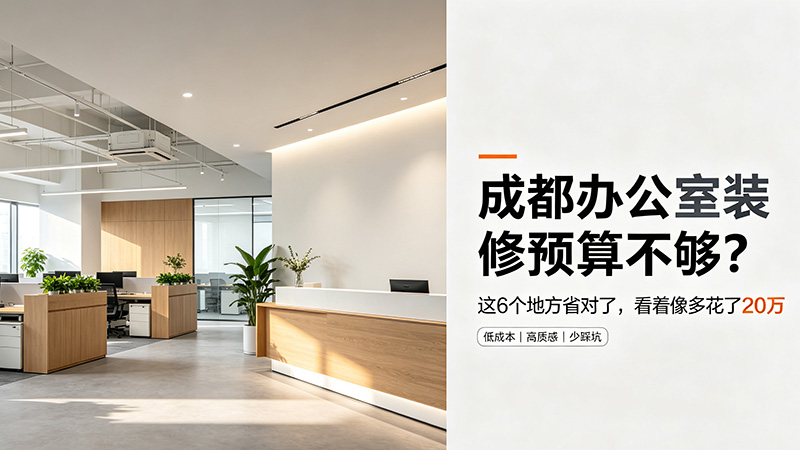 成都辦公室裝修預算不夠？這6個地方省對了，看著像多花了20萬