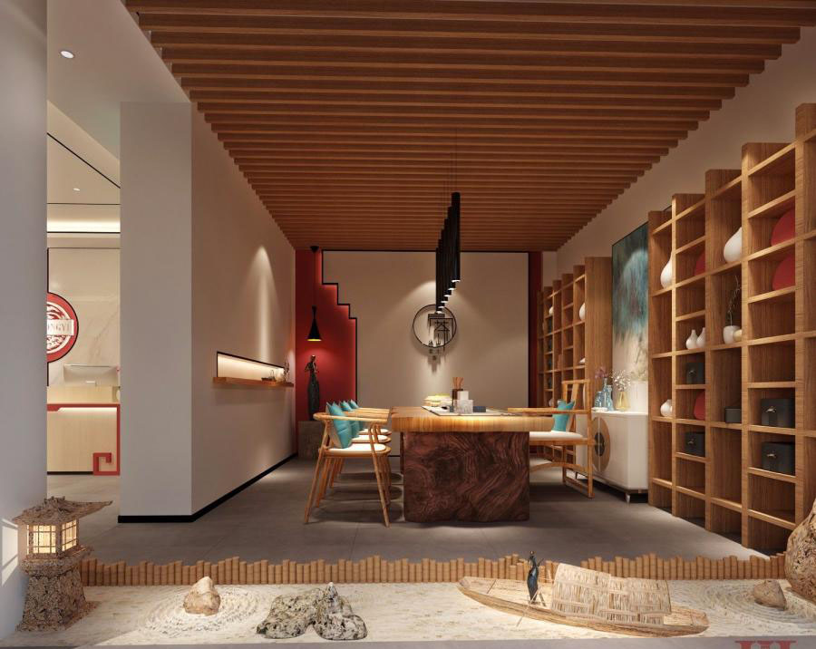 現代簡約養(yǎng)生館裝修設計效果圖