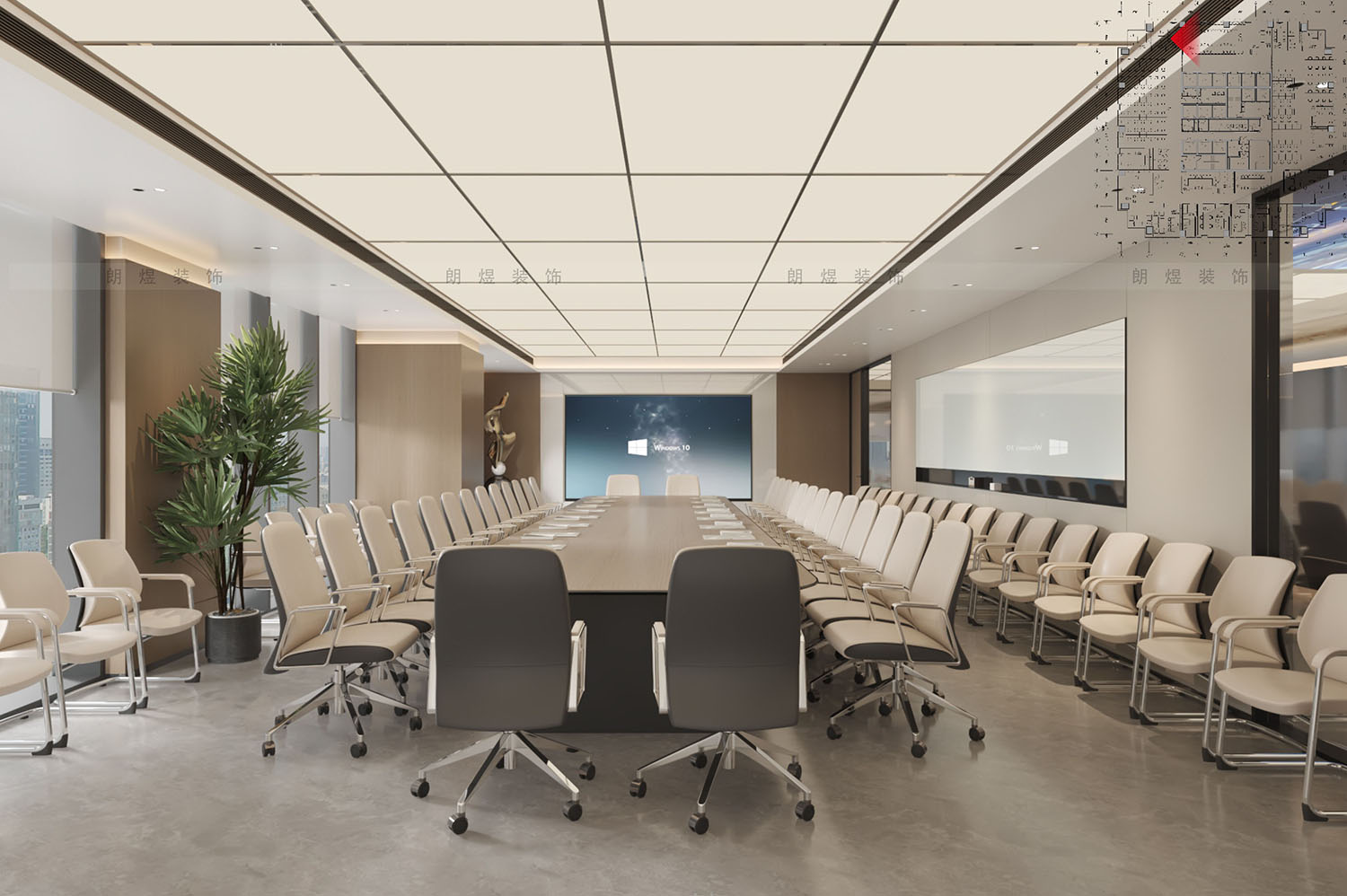 辦公室大會議室裝修效果圖