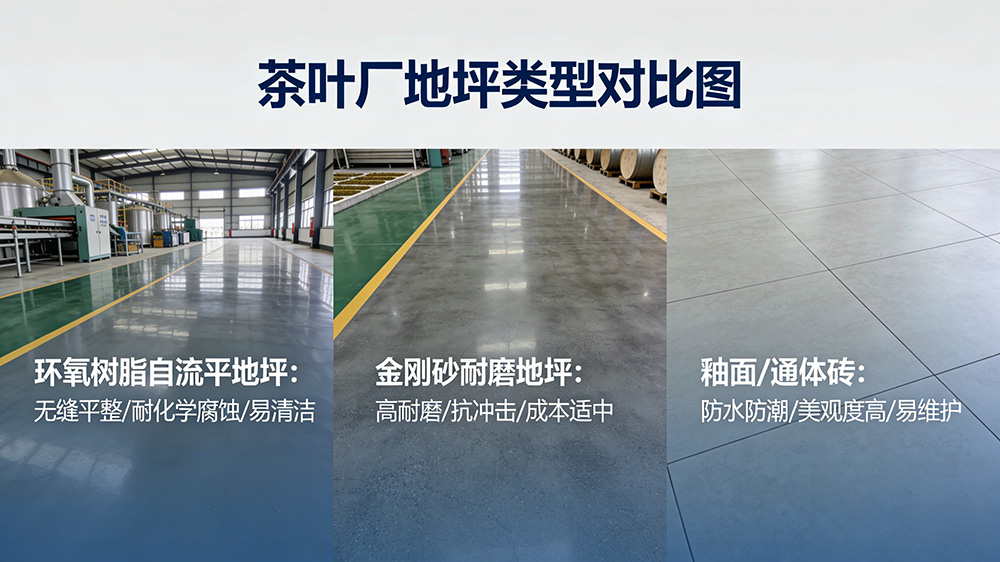 茶葉廠地坪類型對比圖